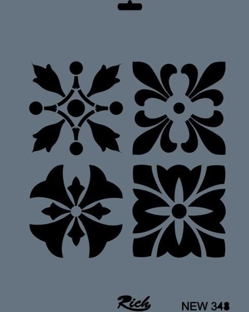 Rich New Seri N348 Stencil 35X25 Cm