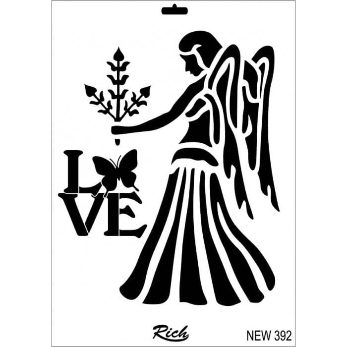 Rich New Seri N392 Stencil 35X25 Cm
