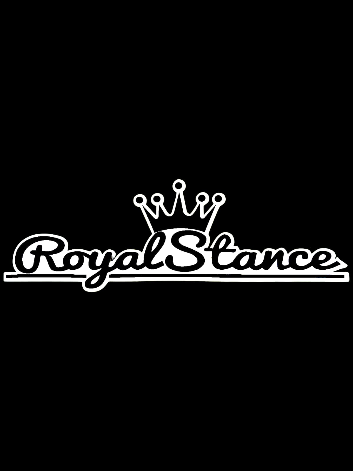 Royal Stance Yazılı Oto Sticker Siyah Beyaz 35x10 cm