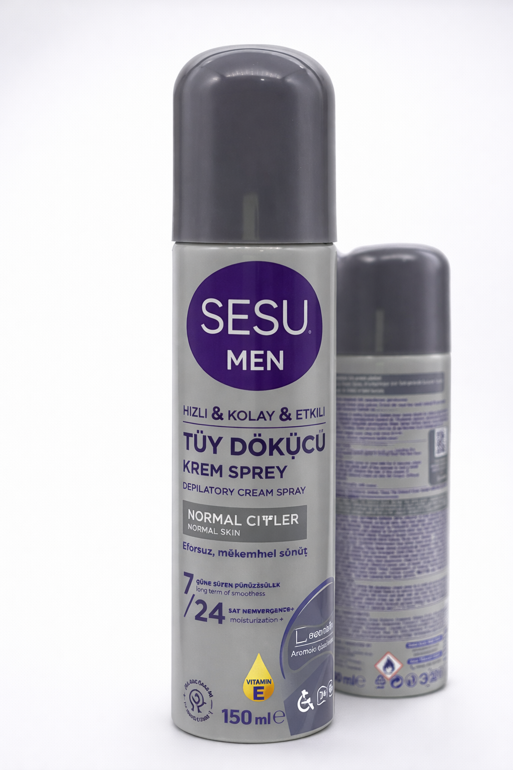 Sesu Men Tüy Dökücü Krem Sprey 150 ml Erkeklere Özel Hızlı Etkili Depilatory Spray Normal Ciltler İçin