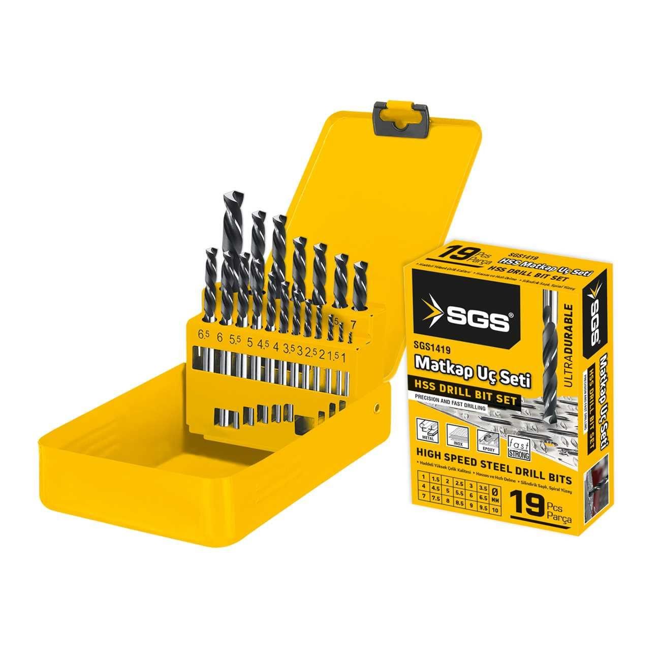 Sgs 1419 Hss Matkap Ucu Seti 19 Parça