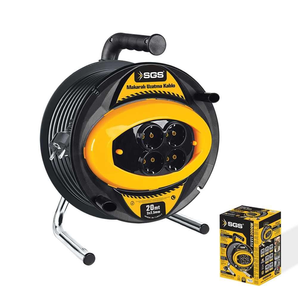 Sgs 2136 50 Metre Makaralı Uzatma Kablosu 3X2,5 Kablo