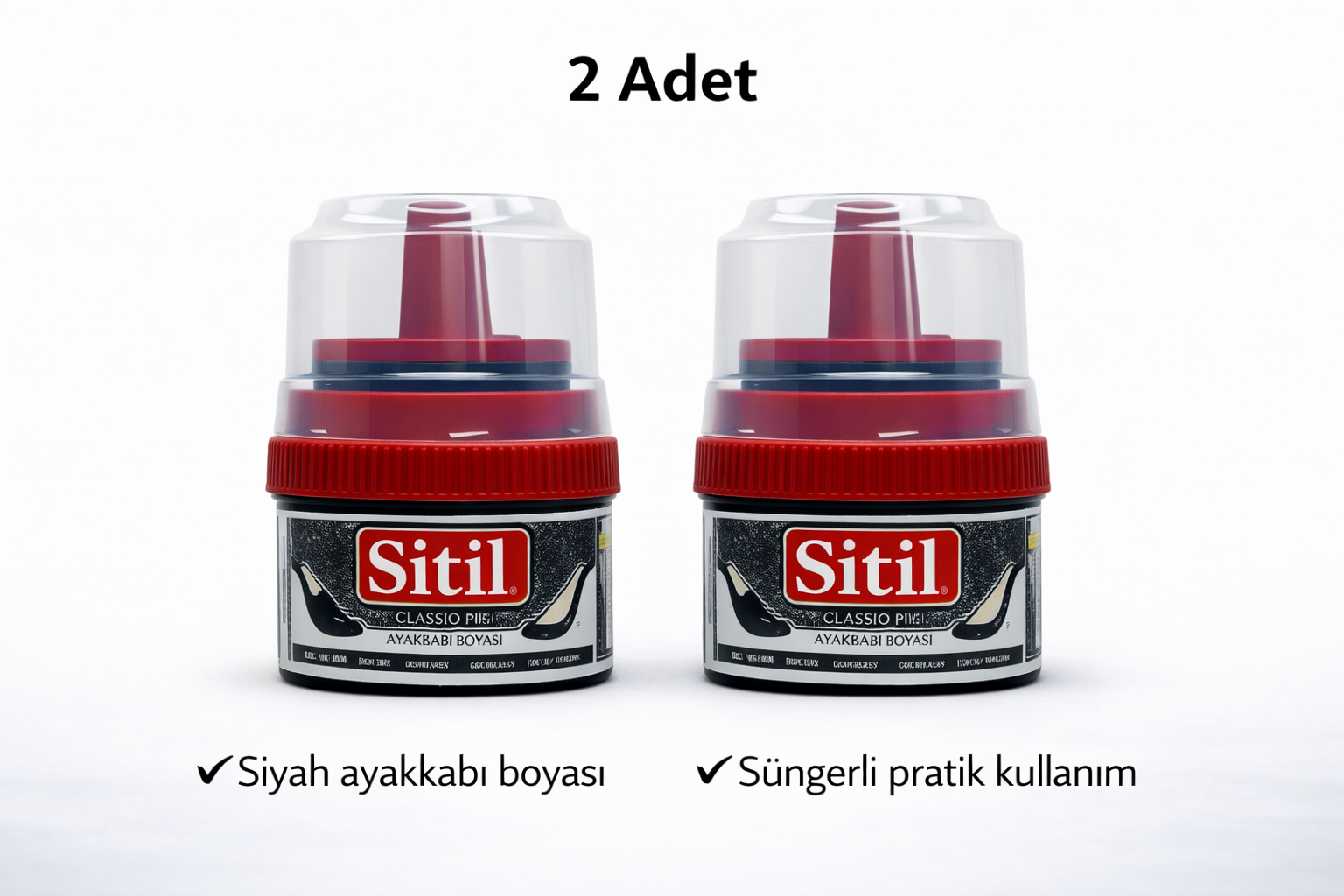 Sitil Classic Ayakkabı Boyası Siyah Parlatıcı Süngerli 2 Adet