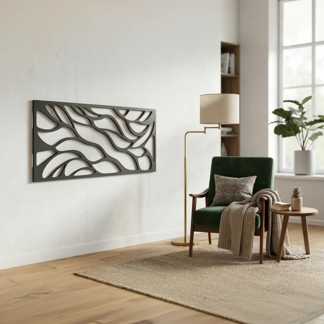 Soyut Desenli Duvar Tablosu MDF Lazer Kesim Modern Minimal Estetik Duvar Süsü