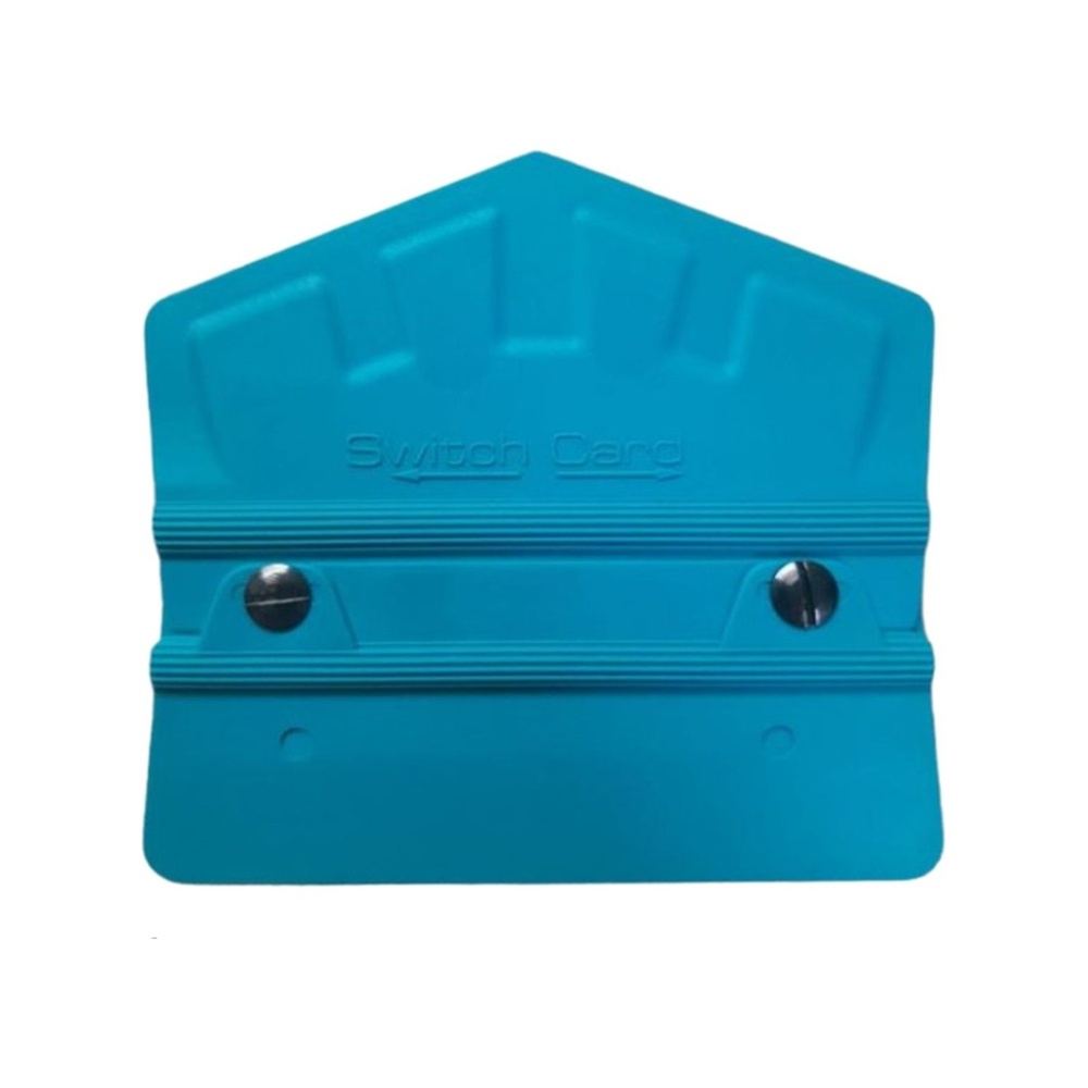 Switch Card Üçgen Ragle PPF/TPH Cam Filmi Çekme Uygulama Aparatı Teflonlu 90A Sertlik 10x9cm Turkuaz Mavi