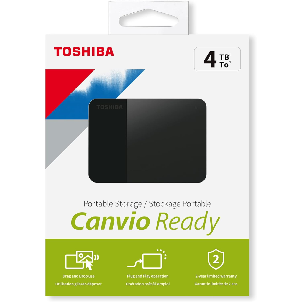 TOSHIBA HDTP340EK3CA, Canvio Ready, 4TB, 2.5&amp;quot; USB 3.0, Taşınabilir, Harici HDD, (Black)