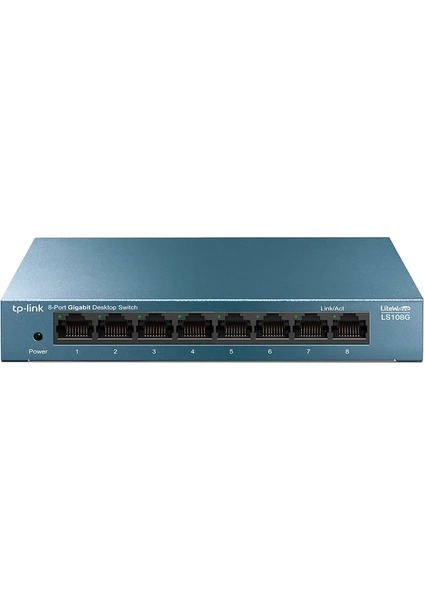TP-LINK LiteWave 8 Port LS108GP 10/100/1000 Gigabit PoE Switch (62W) Metal Kasa