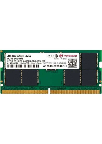 Transcend 32GB DDR5 4800Mhz CL40 Notebook Ram (JM4800ASE-32G)