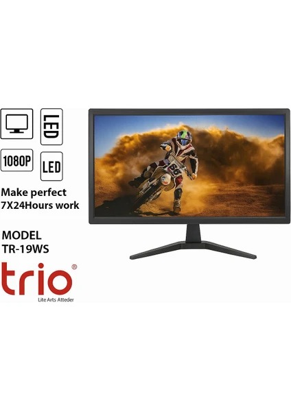 TRİO 19 TR-19WS 3Ms 60Hz VGA+HDMI FHD LED MONITOR