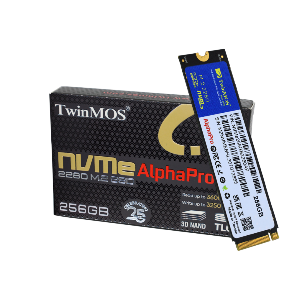 TwinMOS NVMe256GB2280AP, AlphaPro, 256GB, 3600-3250Mb/s, Gen3, NVMe PCIe M.2 2280, SSD, TLC, 3DNAND