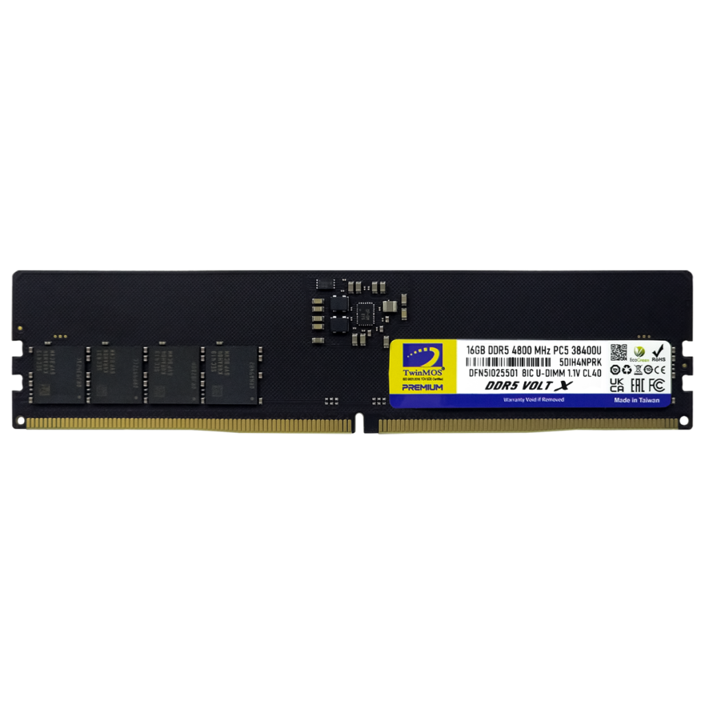 TwinMOS TMD516GB4800U40, 16GB, DDR5, 4800MHz, CL40, 1.1V Desktop Ram