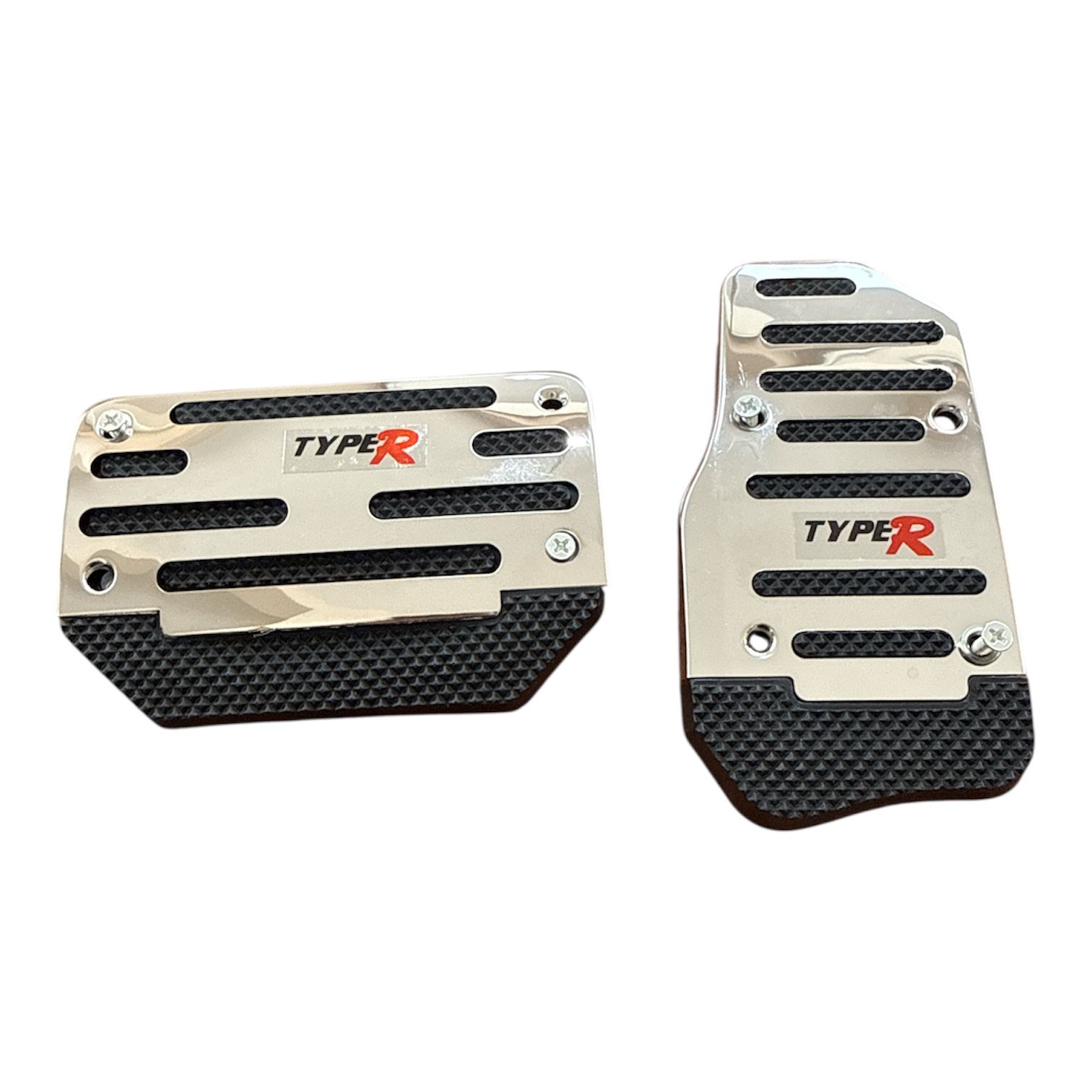 Universal Otomatik Metal Pedal Seti 2 Parça Krom Siyah