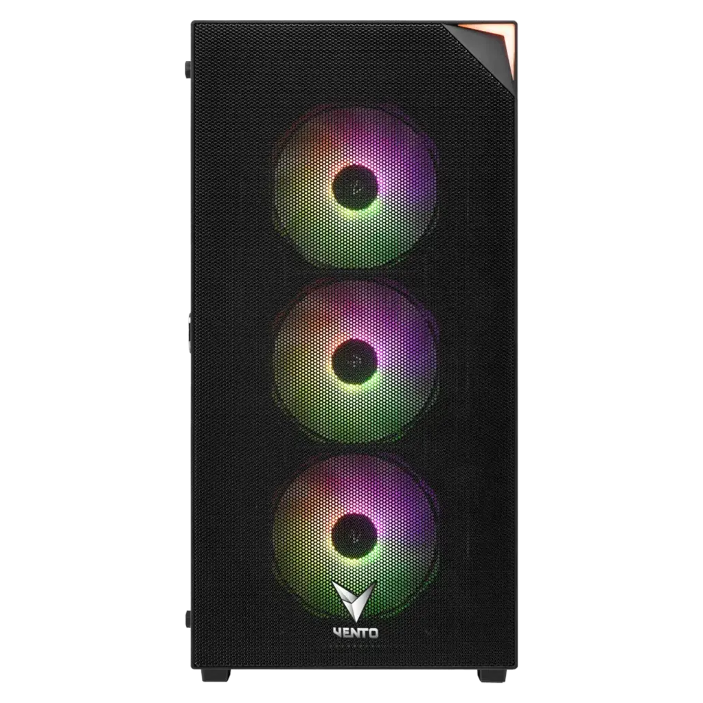 VENTO VG3400S, 650W, 80Plus, Siyah, Temperli Cam, RGB, ATX, Tower, GAMING KASA