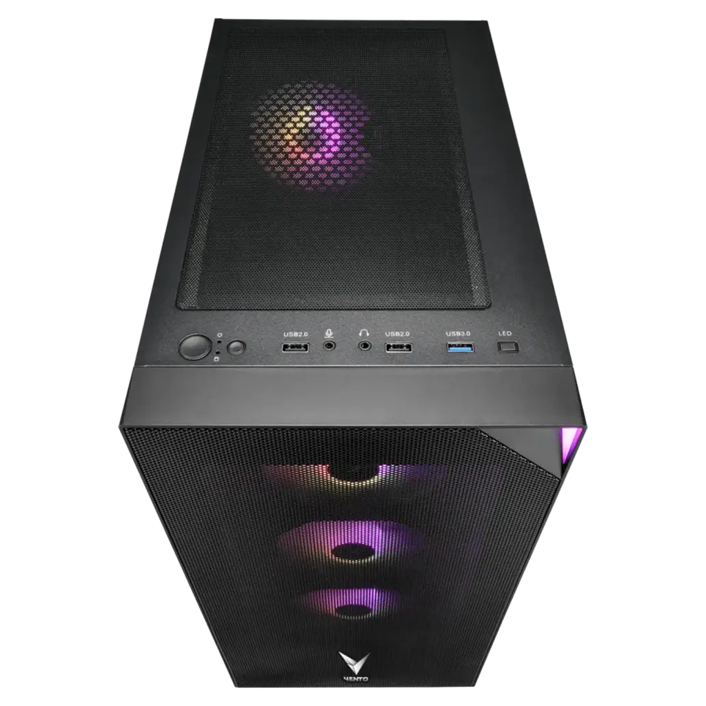 VENTO VG3400S, 650W, 80Plus, Siyah, Temperli Cam, RGB, ATX, Tower, GAMING KASA