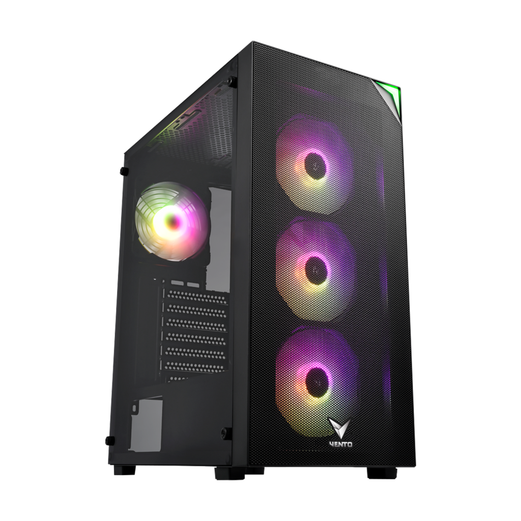 VENTO VG3400S, 750W, 80 Plus, Siyah, Temperli Cam, RGB, ATX, Tower, GAMING KASA