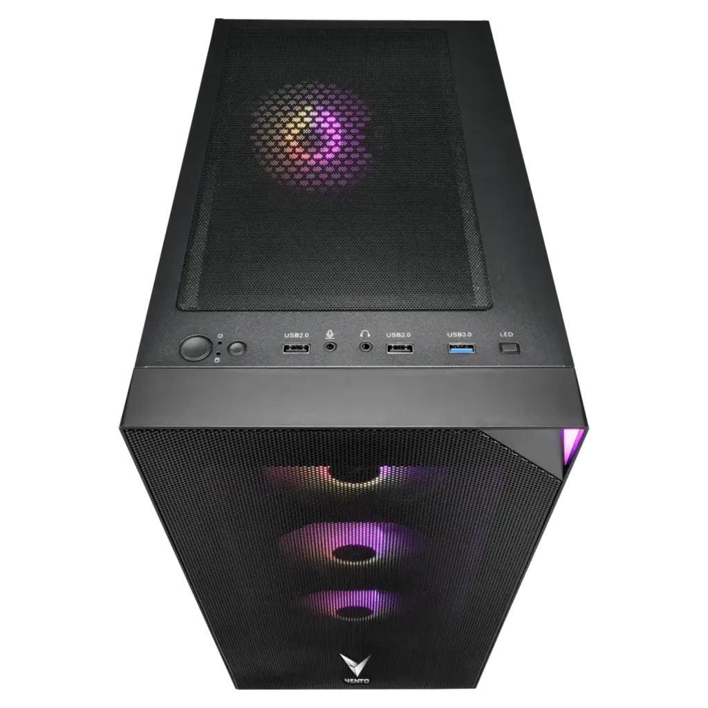 VENTO VG3400S, 750W, 80 Plus, Siyah, Temperli Cam, RGB, ATX, Tower, GAMING KASA