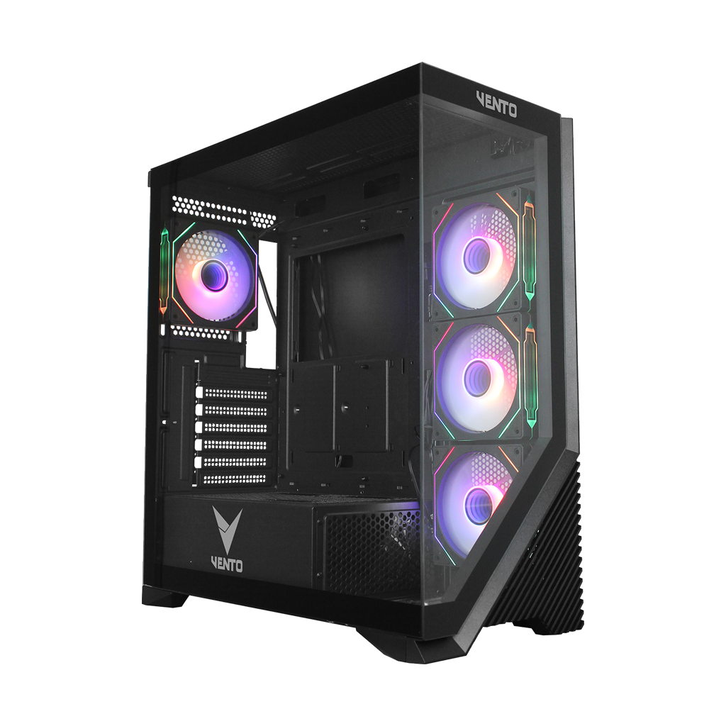 VENTO VG4202FLA, 850W, 80 Plus Siyah, Temperli Cam, RGB, Mesh, ATX, Akvaryum Tipi, GAMING KASA