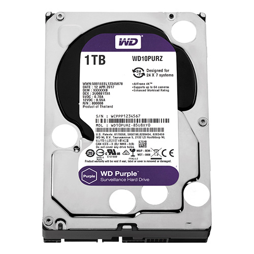WD 3.5 PURPLE 1TB 5400RPM 64MB SATA3 Güvenlik HDD WD10PURZ (7/24) (İTHALAT)