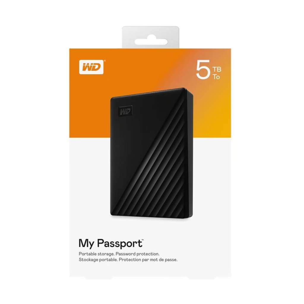 WD WDBPKJ0050BBK-WESN MyPassport 5TB, 2,5" USB3.2, Taşınabilir, Harici HDD Siyah, (Türkiye Distribütörü Garantili)