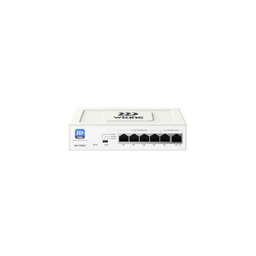 WİKİNG WK-PS206 V2 4FE POE + 2FE UPLINK 55W 4 PORT MEGABİT POE SWİTCH