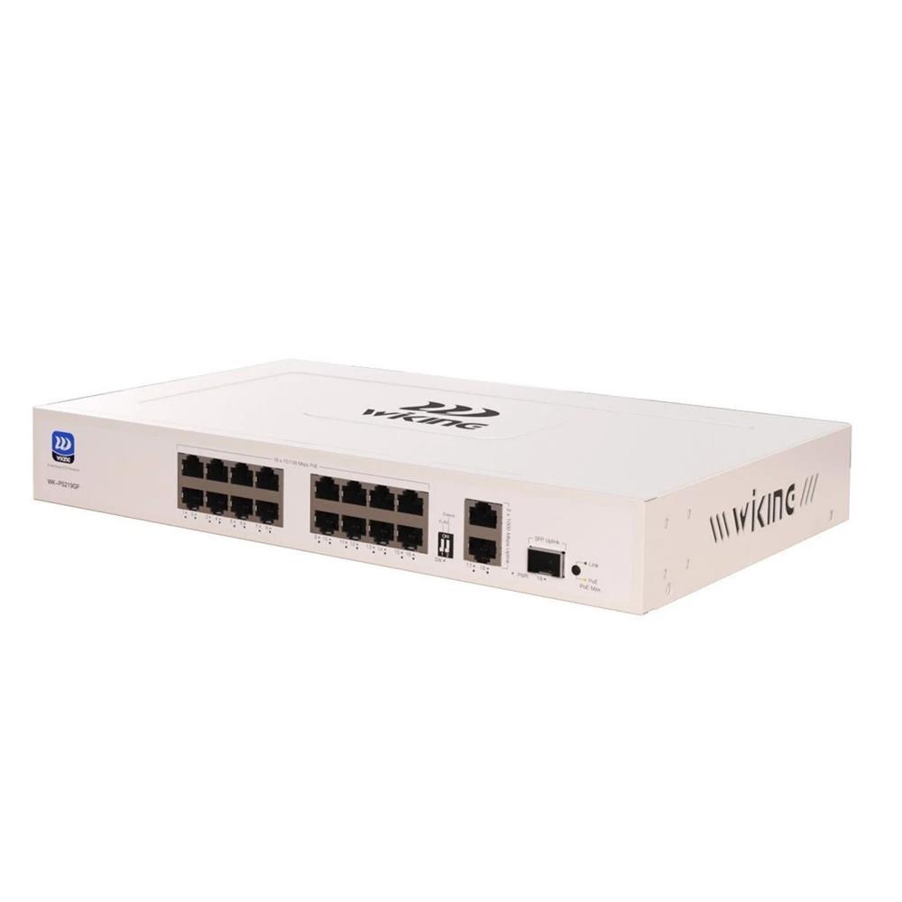WİKİNG WK-PS219GF 16FE POE + 2GE UPLINK + 1GE SFP PORT 190W 16 PORT MEGABİT POE SWİTCH