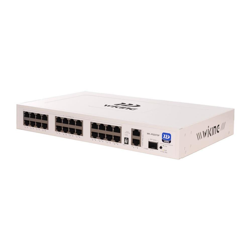 WİKİNG WK-PS227GF 24FE POE + 2GE UPLINK + 1GE SFP PORT 280W 24 PORT MEGABİT POE SWİTCH