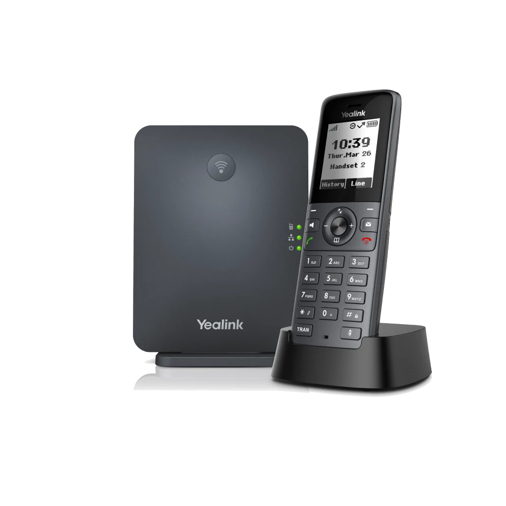 YEALINK W71P, W71H Dect Telefon ile W70B Baz İstasyonu, Kablosuz IP TELEFON, Siyah, 1.8" Siyah Beyaz Ekran, 30 Saat Konuşma, 340 Saat Bekleme