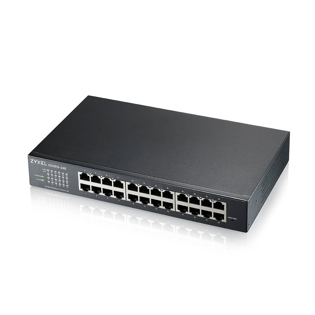 ZyXEL GS1915-24E, 24 Port, GigaBit, Yönetilebilir, Sessiz, Masaüstü Switch